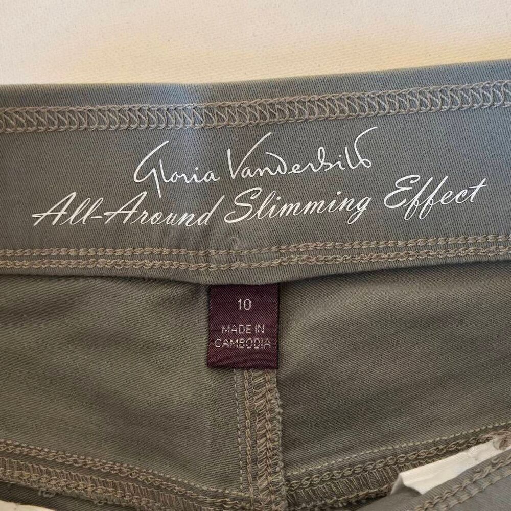 NWT Gloria Vanderbilt Womens Green Pullon Crop Length Pants Size 10 - Picture 4 of 10